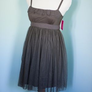 NWT: Grey Tulle Babydoll Dress